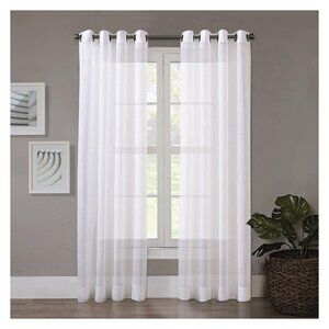 NWT Regal Home Voile Solid Grommet Sheer Single Curtain Panel White 50x84